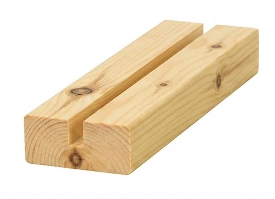 10mm Slot Pine Modern Baserail For Glass